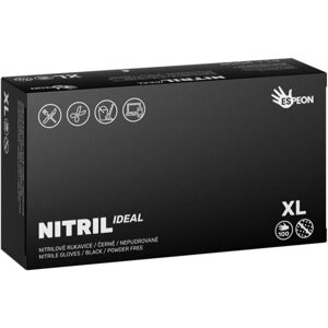 Espeon Nitril Ideal Black nitrilové nepudrované rukavice velikost XL 100 ks