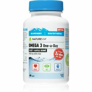NatureVia Omega 3 One a Day doplněk stravy pro podporu zdraví nervové soustavy 60 ks