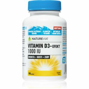 NatureVia Vitamin D3 Efekt 1000 IU doplněk stravy pro zdraví zubů a kostí 90 ks