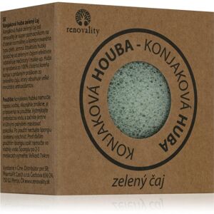 Renovality Konjaková houba zelený čaj čisticí houbička proti nedokonalostem pleti 7x4 cm