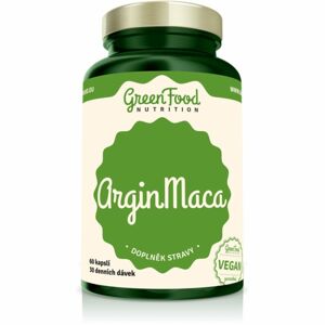GreenFood Nutrition ArginMaca doplněk stravy pro podporu potence, zdravé prostaty a vitality 60 ks