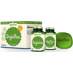 GreenFood Nutrition ArginMan + Pillbox podpora potence a vitality (dárková sada)