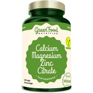GreenFood Nutrition Calcium & Magnesium & Zinc Citrate kapsle pro podporu zdraví kostí a zubů 120 cps