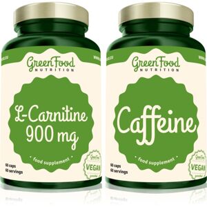 GreenFood Nutrition L-Carnitine 900 mg + Caffeine sada (pro podporu spalování tuků)