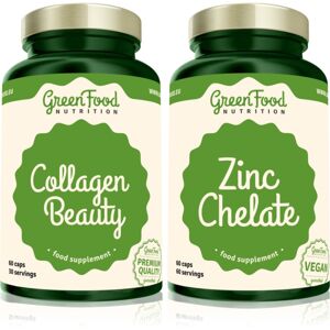 GreenFood Nutrition Collagen Beauty + Zinc Chelate sada (pro vlasy, nehty a pokožku)