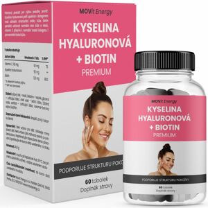 Movit Energy Kyselina hyaluronová + Biotin PREMIUM doplněk stravy pro krásnou pleť a vlasy 60 ks