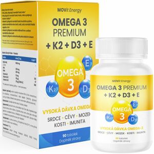 Movit Energy Omega 3 Premium +K2+D3+E doplněk stravy pro podporu zdraví nervové soustavy 90 ks