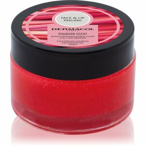 Dermacol Face & Lip Peeling Rhubarb cukrový peeling na rty a tváře 50 ml