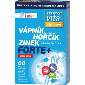 MaxiVita Exclusive Vápník–hořčík–zinek forte+ doplněk stravy pro zdraví kostní soustavy 60 ks