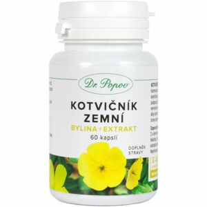 Dr. Popov Kotvičník zemní bylina + extrakt doplněk stravy pro podporu zdraví reprodukční soustavy 60 ks