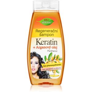 Bione Cosmetics Keratin + Arganový olej regenerační šampon pro lesk a hebkost vlasů 400 ml