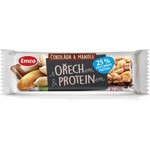 Emco Ořechové s proteinem tyčinka s čokoládou a mandlemi 40 g