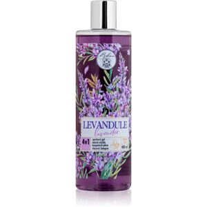Bohemia Gifts & Cosmetics Flower Line Lavender mycí gel na tělo a vlasy 4 v 1 400 ml