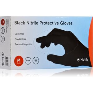 Holík Nitril Black nitrilové nepudrované ochranné rukavice velikost M 100 ks