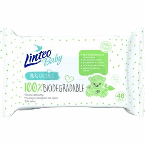 Linteo Baby 100% Biodegradable dětské jemné vlhčené ubrousky 48 ks