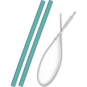 Minikoioi Straw With cleaning brush silikonové brčko s kartáčkem Green 2 ks