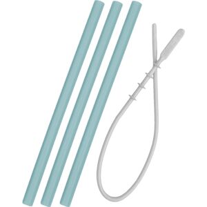 Minikoioi Flexi Straw with Cleaning Brush silikonové brčko 3 ks s kartáčkem Aqua Green 3 ks