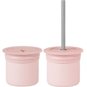 Minikoioi Sip+Snack Set jídelní sada pro děti Pinky Pink / Powder Grey