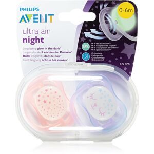 Philips Avent Soother Ultra Air Night 0-6 m dudlík Mix 2 ks