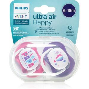 Philips Avent Soother Ultra Air Happy 6 - 18 m dudlík Girl Balloons 2 ks