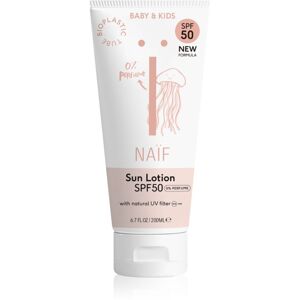 Naif Baby & Kids Sun Lotion SPF 50 opalovací krém bez parfemace pro děti od narození SPF 50 200 ml