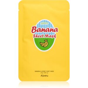 A´pieu Banana vyživující plátýnková maska pro rozjasnění a vyhlazení pleti 23 g