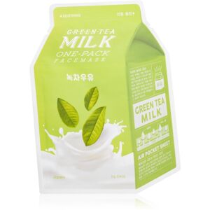 A´pieu One-Pack Milk Mask Green Tea zklidňující plátýnková maska pro mastnou a smíšenou pleť 21 g