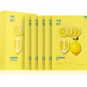 Holika Holika Pure Essence Lemon plátýnková maska se zjemňujícím a osvěžujícím účinkem s vitaminem C 5x20 ml