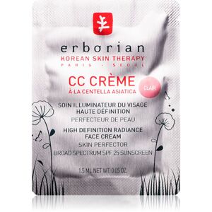 Erborian CC Crème Centella Asiatica rozjasňující krém pro jednotný tón pleti SPF 25 malé balení odstín Clair 1.5 ml