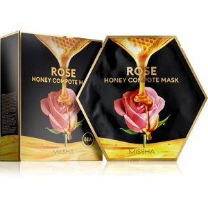 Missha Honey Compote Mask Rose plátýnková maska s rozjasňujícím a hydratačním účinkem 5 ks