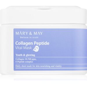 MARY & MAY Collagen Peptide Vital Mask sada plátýnkových masek s protivráskovým účinkem 30 ks
