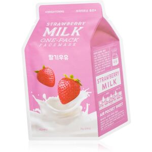 A´pieu One-Pack Milk Mask Strawberry rozjasňující plátýnková maska 21 g