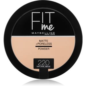 Maybelline Fit Me! Matte+Poreless matující pudr odstín 220 Natural Beige 14 g