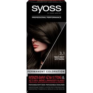 Syoss Color permanentní barva na vlasy odstín 3-1 Dark Brown