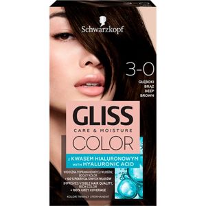Schwarzkopf Gliss Color permanentní barva na vlasy odstín 3-0 Deep Brown