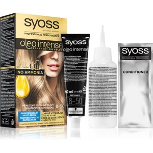 Syoss Oleo Intense permanentní barva na vlasy s olejem odstín 8-50 Natural Ashy Blond