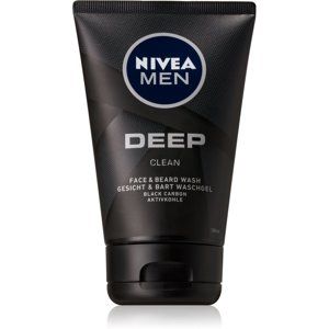 Nivea Men Deep čisticí gel na obličej a vousy pro muže 100 ml