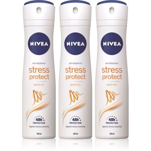 Nivea Stress Protect antiperspirant ve spreji s 48hodinovým účinkem 3 x 150 ml