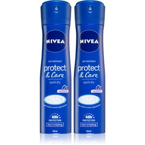 Nivea Protect & Care antiperspirant ve spreji 2 x 150 ml (výhodné balení)