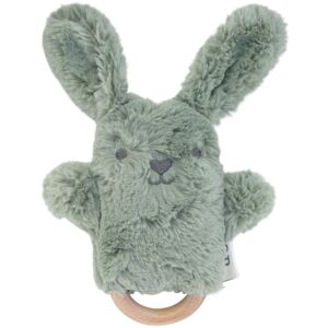 O.B Designs Bunny Soft Rattle Toy plyšová hračka s chrastítkem Sage 3m+ 1 ks