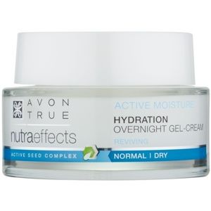 Avon True NutraEffects noční gelový krém pro hydrataci a vyhlazení ple