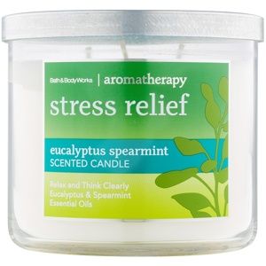 Bath & Body Works Stress Relief Eukalyptus Spearmint vonná svíčka 411 g
