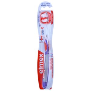 Elmex Caries Protection interX zubní kartáček s krátkou hlavou soft transparent/red/purple