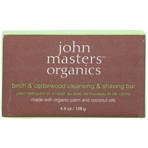 John Masters Organics Birch & Cedarwood čisticí a holicí mýdlo pro muž