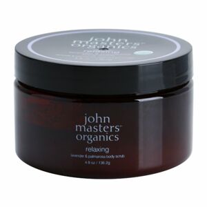 John Masters Organics Lavender & Palmarosa rozjasňující tělový peeling pro jemnou a hladkou pokožku 136 g