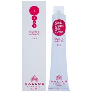 Kallos KJMN Cream Hair Colour Keratin & Argan Oil barva na vlasy s keratinem a arganovým olejem odstín 6.60 Dark Deep Red Blond 100 ml