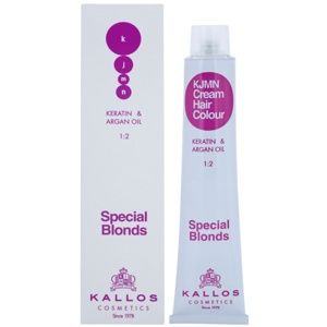 Kallos KJMN Hair Colour Keratin & Argan Oil Special Blonds barva na vlasy odstín 12.20 Special Ultra Violet Blond 100 ml