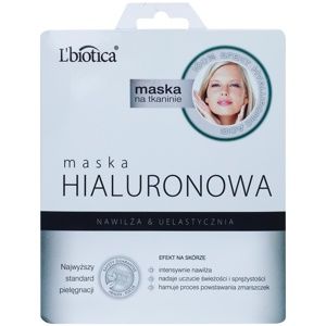 L’biotica Masks Hyaluronic Acid plátýnková maska s hydratačním a vyhlazujícím účinkem 23 ml