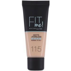Maybelline Fit Me! Matte+Poreless matující make-up pro normální a mastnou pleť odstín 115 Ivory 30 ml