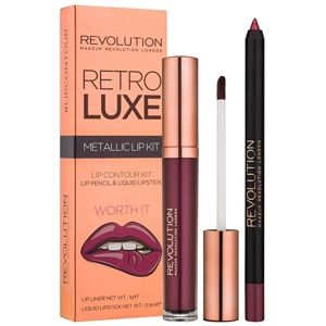 Makeup Revolution Retro Luxe sada na rty odstín Worth It 5.5 ml